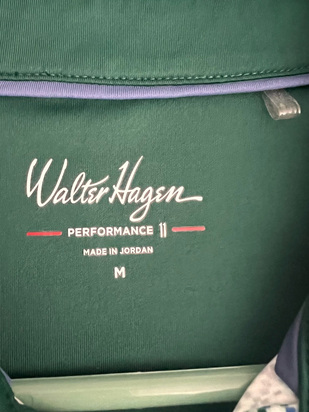 Walter Hagen green/blue Geometric Golf Polo with Dark Green Collar - Picture 3 of 7